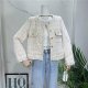 Women's Plaid White Tweed Blazer Open Front Collarless Blazer Elegant Work