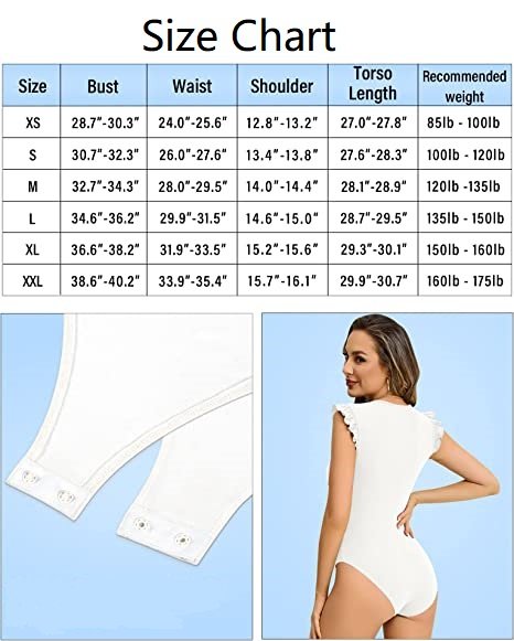 Women's Body Suits Cute Crew Neck Ruffle Sleeveless Slim Fit Bodysuit