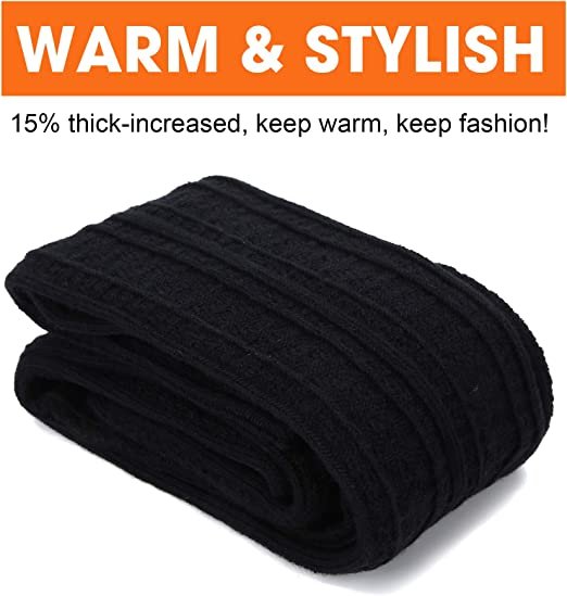 Women's thigh high stockings with extra long cotton knitted insulation (1 Pairs)