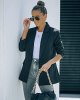 Women's Casual Long Sleeve Lapel Button Slim Work Office Blazer Jacket